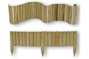 NEXTRADE ITALIA NEXTRADEITALIA CF da 1PZ Bordure per aiuole "Flessibile" Ø 5 CM 250 X 20 H in legno di pino IMPREGNATO da esterno per fioriere giardini aiuola