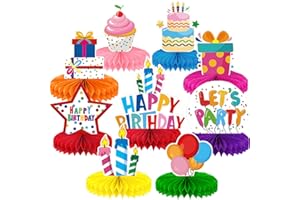 AUNGKWANG 9 Stück Wabenbälle Tischdeko, Geburtstag Bienenwaben Tischdeko, Bunte Wabe Ornament Geburtstag, Kindergeburtstage Party Tischdeko, Bienenwabe Mittelstücke Geburtstag für Jungen Mädchen