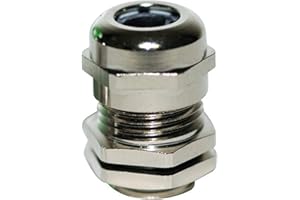 HP-ECO Kabelverschraubung Kabelverbinder Metall Größe M12 x 1,5 mit Gegenmutter, zur Kabeldurchführung, Messing, 5 Stück