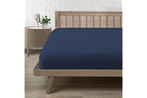 POLIGINO Drap Housse 90x190, Drap Housse 90x200 Bonnet 30 cm 1 Personne, Microfibre Confortable et Respirant Housse Matelas Bleu