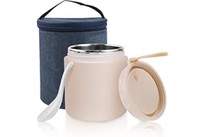 MengQiLe Contenitore Termico per Alimenti, 400ml Acciaio Inossidabile Lunch Box per Caldi e Freddi Alimenti per Cibi Caldi e Freddi per Bambini e Adulti