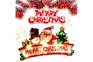 SIXIUDIA Santa Light - Xmas Pendant Christmas Lamp LED Window Hanging Lights with Suction Cup, Party, Indoor Outdoor Christmas Decor (Merry Christmas)