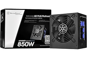 SilverStone SST-ST85F-PT - Série Strider Platinum, 850W 80 Plus Platine ATX Alimentation PC, bruit réduit, 120mm, Câblage 100% modulaire