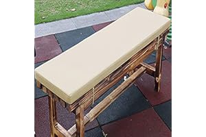 Zoomlie Coussin de banc imperméable pour mobilier d'extérieur - 100/110/120/140/150 cm de long - 5 cm d'épaisseur - Pour terrasse, pelouse, balcon (beige, 110 x 50 x 5 cm)
