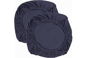Yikko Fundas de asiento elásticas de spandex para sillas, lavables para sillas de oficina, sillas de comedor, bares, bodas (2, azul oscuro)