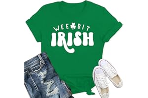 Qskall St Patricks Day T Shirt for Women St Patrick's Day Shirts Irish Shamrock Tee Top