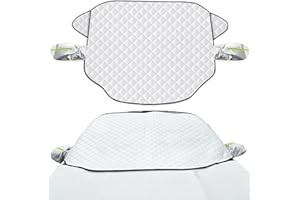 NewZC 193 x 126cm Protector Parabrisas Coche Cubierta Protección Parabrisas Invierno con Cubre Espejo Retrovisor - Universal Cubre Lunas Coche Delantero Exterior para Anti Hielo Nieve Lluvia Sol y UV