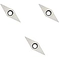 DLtools Diamond Shape with Sharp Point End Detailer Carbide Insert Cutters (10mm(.39”) X28mm(1.10”)）,for Mid/Pro Size Wood Turning Hand Tool Replacement (3pcs)