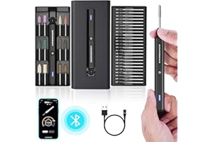 ARROWMAX Stylo de gravure électrique rechargeable sans fil avec 36 bits, boîtier en aluminium, Bluetooth, APP, charge magnétique sans fil, outil de gravure pour bricolage (SGS MINI) Noir