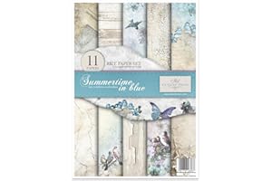 ITD Collection Carta di Riso, Multicolore (SummerTime in Blue), 29.7 x 21 cm