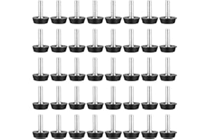 MCBLAST 40 PcsPatas para Muebles, Patas de Nivelación Ajustables de Rosca M6 con Rosca M6 x 20 mm, Patas Regulables en Altura, para Escritorios, Armarios, Mesas, Sillas, Camas, Protectores de Suelo