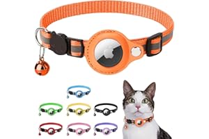 LZXLXS Airtag Katzenhalsband Breakaway, Reflektierendes Kätzchenhalsband mit Apple Air Tag Halterung und Glocke für Mädchen Junge Katzen