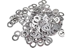 Fajoeda M5 Flache Unterlegscheiben, 100 Stück Edelstahl A2 V2A 304 für Schrauben, Muttern, Gewindestange, 10mm x 1.0mm
