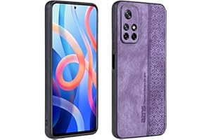 XINYEXIN Funda para Xiaomi Redmi Note 11s 5G, Ultradelgado Antideslizante Antichoque Carcasa, Funda Protectora de Cuero Vintage - Violeta