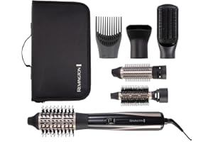 Remington Blow Dry & Style Air Styler - For All Hair Lengths (6 Attachments, 25mm, 38mm, 50mm Brush, Firm Paddle Brush, Concentrator, Root Boost, 2 Heat & 2 Speed Settings, Swivel Cord, 1200W) AS7700