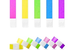 SIKAMARU 100 Pezzi Braccialetti d'ingresso, Braccialetti d'ingresso Impermeabili e Stampabili per il Controllo e la Sicurezza Durante gli Eventi 19 x 255 mm (Colori)