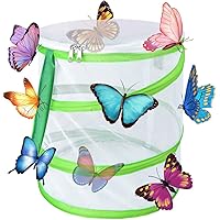 Yeelan Butterfly Habitat Zusammenklappbarer Käfer Catcher Net Mesh Insekten Pflanzenkäfig Terrarium Pop-up für Kinder…