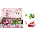 Dickie Toys 253242002 Hello Kitty Apple + Keroppi Coconut, Set of 2, Made of cast Aluminium, Removable, Vehicle Length: 6 cm, Figure Size: 2.5 cm, from 3 Years, Pink