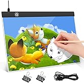 VFANDV Light Table A3, LED Light Pad Portable LED Dimmable 3 Brightness Settings Light Plate with USB Cable Light Pad Drawing