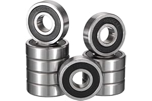 HiPicco 6900-2RS Deep Groove Bearings, ID 10mm x OD 22mm x Width 6mm Double Rubber Sealed Ball Bearings, Pre-Lubricated (GCr15) Chrome Steel 10pcs