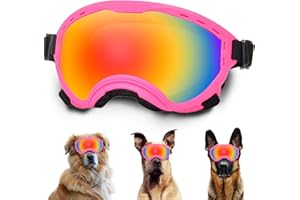 NICERINC PET Dog Sunglasses with Adjustable Strap, UV Protection, Winproof Puppy Sunglasses, Suitable for Dogs Eyes Protection,Soft Dogs Goggles