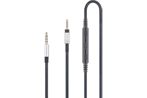 HANSNBY Audio Replacement Cable Compatible with Sennheiser Momentum, Momentum 2.0, HD1 Headphones, Audio Cord Compatible with iPhone iPod ipad Apple Devices with in-Line Mic Remote Volume Control