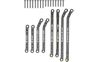 RampCrab High Clearance 4 Links Set für SCX24 Gladiator & Dodge Power Wagon, Messing Links Set, Upgrade-Teile für SCX24, Axial 1/24 RC Crawler Car Upgrade-Zubehör, 8-teilig, Schwarz