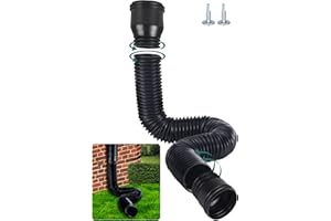 BKITC Dachrinne Flexible Fallrohr Verlängerung, Rundes Verlängerung für Fallrohr 80/100 mm, Regenrinne Fallrohrablauf Verlängerungsset, Fallrohr Schlauch von 47 bis 150 cm (Schwarz, 1 Stück)