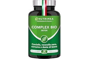 PLASTIMEA Complex Bio Nutrimea | Detox | Digestione | Sistema Immunitario Efficiente | Fegato Sano | Curcuma, Carciofo, Ravanello Nero e Dente di Leone | 90 capsule