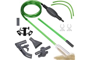 Weinsamkeit Sifonador Acuario y Kit de Limpieza para Acuarios, Fácil de Limpiar Grava y Cambiar Agua, Incluye 15 Accesorios como Manguera, con Guía de Instalación