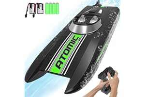 volantexrc RC Barco Teledirigido, Lancha Teledirigida Barco RC de Velocidad Rápida, 20+ KM/H 2.4 GHz Barcos de Carreras con 2 Baterías Recargables Alarma de Batería Baja