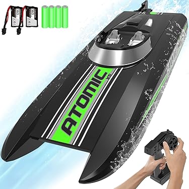 Bateau Télécommandé Haute Vitesse - Bateau Jouet Étanche Pour Piscine Et Lac - Cadeau Garçon Anniversaire - Taille 25 Cm