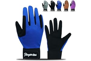 FINGER TEN Guanti da Equitazione per Bambini 5-14 Annie Ragazzi Bambine e Ragazze Adolescente Nero Grigio Blu S M L XL