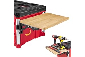 BPOPO Table pliable en bambou compatible avec boîte à outils Milwaukee Packout Toolbox, table de travail latérale de rangement pour votre système d'emballage