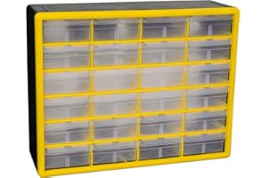 Akro-Mils Schubladenschrank aus Kunststoff mit 24 Schubladen für Garagenorganisation, Perlen-Organizer, Bausteine, Lehrer-Werkzeugkasten, Make-up-Organizer, 50,8 cm B x 15,2 cm T x 40,6 cm H, 10124