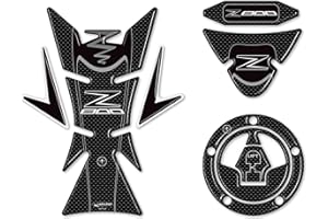 labelbike - Autocollants 3D Moto Réservoir et Zone de la Clé de Contact Kit Protection et Décoration en Résine Compatible avec Kawasaki Z800 - Couleur Noir Gris Carbone