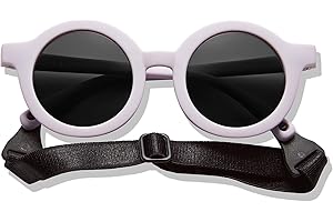 BABYMOCS Gafas de sol redondas para niños de 1,5 años – 8 años jóvenes | 100% protección UV | flexibles, sin BPA, gafas de sol libres de sustancias nocivas para niños con banda | diseño sueco | gafas