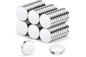 Wukong Magnesy neodymowe 10 x 2 mm, 60 sztuk, ekstra mocne, okrągłe, małe magnesy na tablicę korkową, tablicę magnetyczną, lodówkę, rękodzieło, do biura, kuchni