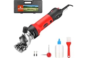 Gdjob Sheep Shears,500W Professional Electric Shearing Clippers, 6 Speed Heavy Duty Farm Livestock Grooming Kit For Alpacas Goats And Thick Coat Animals Haircut