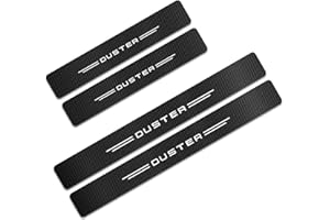 LNHJZ 4 Pezzi Fibra di Carbonio Battitacco per Auto Sticker, per Ren-Ault Megane Scenic Dacia Duster, Esterno Battitacco Protezione Plates Anti-Graffio Scuff Adesivi Decorativi Accessori,Duster