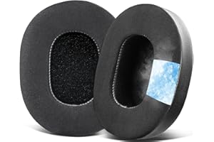 SOULWIT Cooling-Gel Replacement Earpads for Skullcandy Hesh 3/ANC/Evo & Crusher Wireless/ANC/Evo & Venue ANC Over-Ear Headphones, Ear Pads Cushions with Ice Silk Fabric - Black