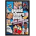 Waltractive GTA: Vice City Official Poster with Frame - Sleek Black Framed Poster for wall - 8x12 Inch - Perfect Addition for Gamers and Fans of the Grand Theft Auto VC