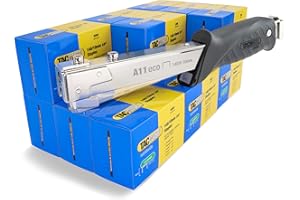 Tacwise 1185 A11 Hammer Tacker with 75,000 140/10mm Staples, Uses Type 140 / 6 - 10 mm Staples, Silver / Black