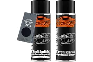 TRISTARcolor Peinture Voiture Kit bombes de peinture pour VW/Volkswagen LH5X Night Blue Metallic Peinture de base vernis clair aérosol 400 ml