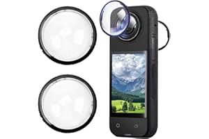 QINGCMING Protezione Lenti Premium per Insta-360 X4 – Kit Protezione Obiettivo, Antigraffio e Impermeabile, Accessori Fotocamera Sportiva, Alta Trasparenza, Ideale per Attività Outdoor e Fotocamera 360°