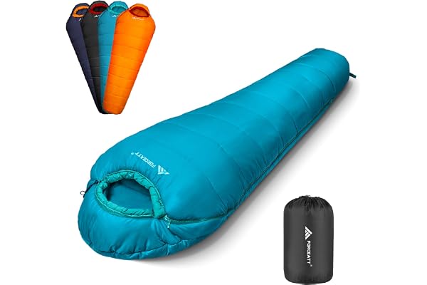 Forceatt Sac de Couchage Momie,0℃-20℃,Sac de Couchage Adulte pour 3-4 Saison,Imperméable et Indéchirable,Sac de Couchage Compact pèse 1.62-2Kg,Convient pour la Randonnée et Activités D’extérieur