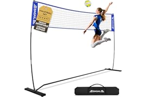 BAGAIL Volleyballnetz, 3.6m/6.1m Volleyballnetz für den Garten - Verstellbare Höhe, Heavy-Duty-Rahmen, Freistehendes Design - Tragbares Outdoor/Indoor-Volleyball-Set mit Tragetasche