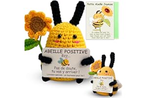 Sparkle x Lab Abeille Positive, Cadeau Positif, Poupée Positive en Tricot, Patate Français Positive, Cadeau Original & Amusant, Cadeau Anniversaire Femme Homme Enfant Couple Collegue