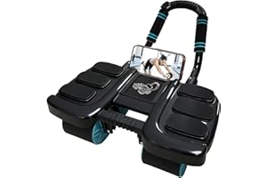 Laaorr Abdominal Wheel Roller with Knee Mat Ab Roller Exercise Wheel Automatic Rebound Elbow Support 4 Wheels Core Strength Trainer for Home Gym Fitness Abs Workout Equipment Built-In Phone Holder