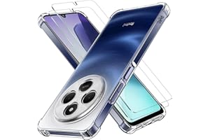 COPIKE Funda Antigolpes para Xiaomi Redmi 14C / Redmi A4 / Poco C75 con 2 Piezas Cristal Templado y Protección de Cámara, Carcasa Silicona Suave TPU Anti-Choques, Transparente